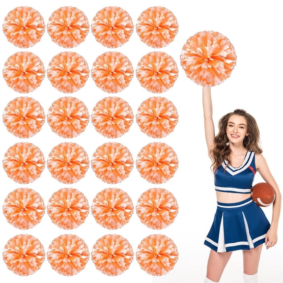 Pom Poms Cheer 24 Pieces, Cheerleading Pompoms Handheld Squad Set for Sports Team, Party, Festival, Adults Kids, Easy Fluff Design
