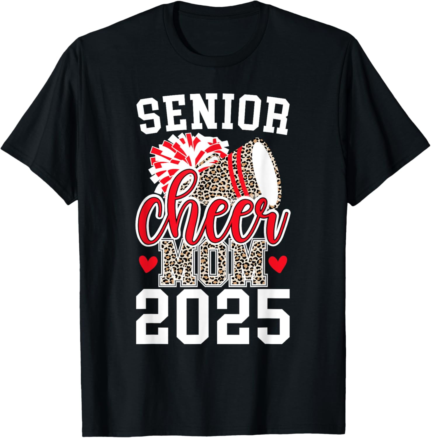 Cheer Senior Mom 2025 Leopard Cheerleading Senior Mama 2025 TShirt