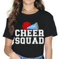 thumbnail image 1 of Cheer Squad Colorblock Printing Black Short Sleeves T Shirt, 1 of 3