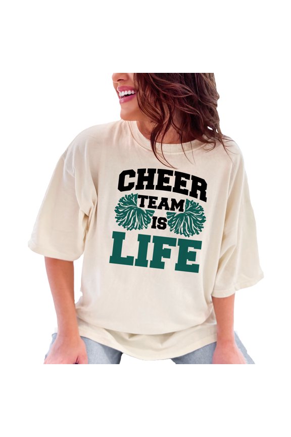 Cheer Squad Enthusiast Life Quote, Ivory Comfort Colors T-Shirt, Small