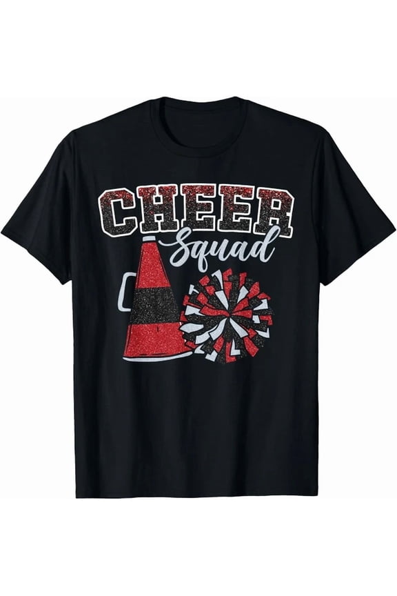 Cheer Squad Funny Cheerleader Cheerleading Red Women Girl T-Shirt