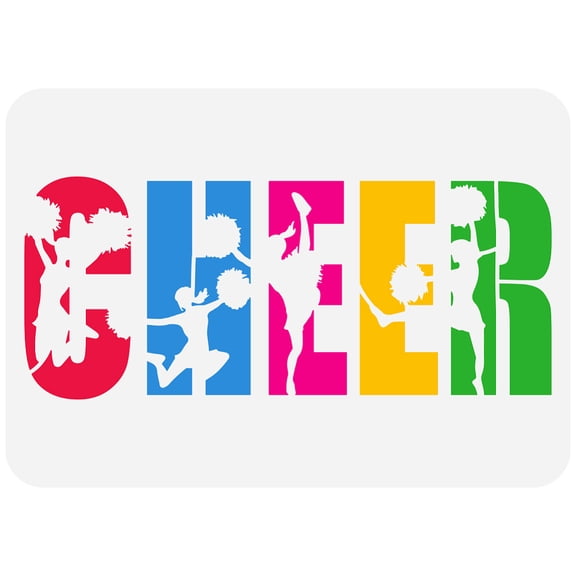 Cheer Stencil for Painting 8.3x11.7inch Large Cheerleaders Painting Stencil People Silhouette Drawing Template Reusable