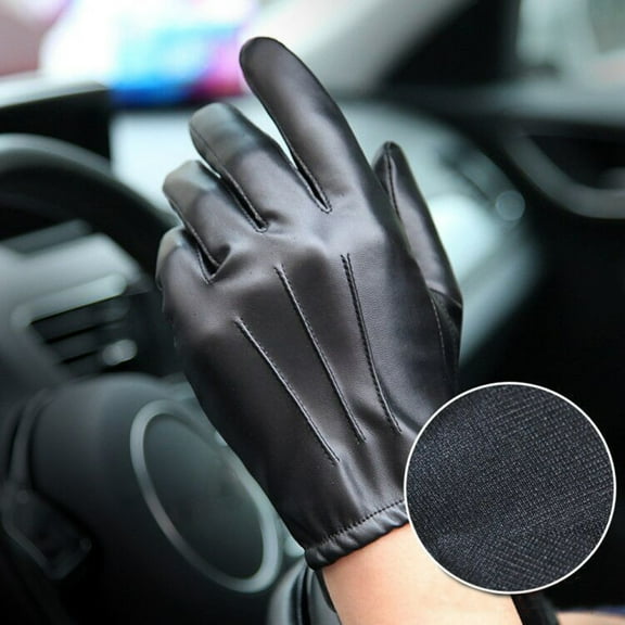 Cheer.US 1 Pair Sheepskin Leather Gloves For Men, Winter Warm Touchscreen Texting Cashmere Lined Driving Motorcycle Gloves By Alepo