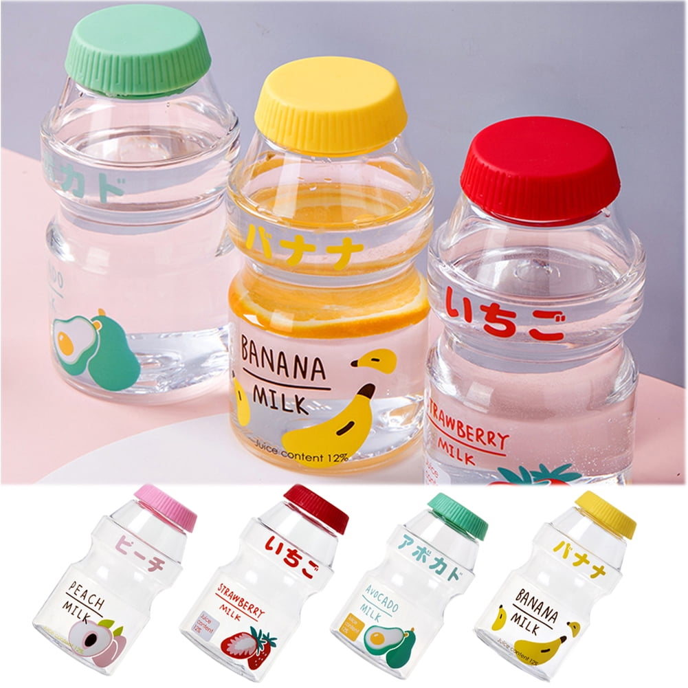 Cheer.US 2 Pcs Plastic Water Bottle Tour Drinking Bottle Yakult Shape