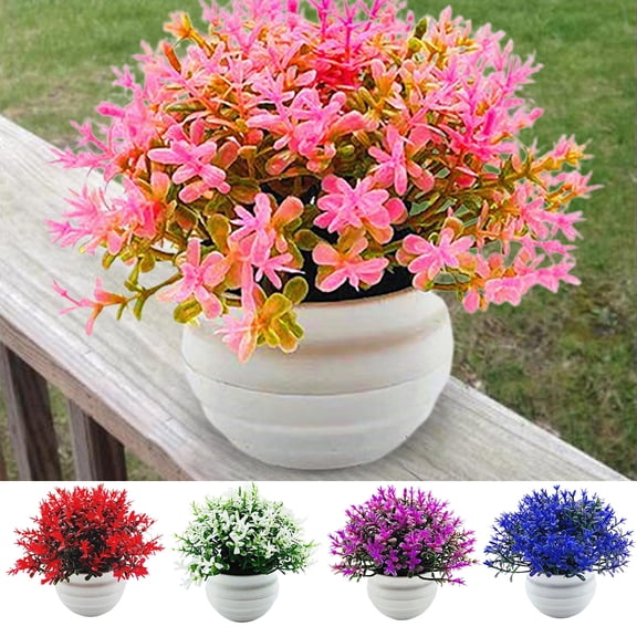 Cheer.US 2 Sets Artificial Flowers in Pot Decor Flower Chrysanthemum Bonsai Plants&nbsp;Flowers In Pot Table Centerpieces Dinning Room Table Kitchen Decoration-4.33" x 4.72"