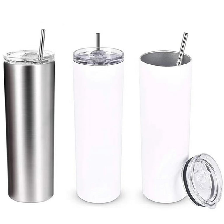 20 Oz Stainless Steel Skinny Tumbler, 8 Pack Double Wall Insulated Tumblers  with Lids and Straws, In…See more 20 Oz Stainless Steel Skinny Tumbler, 8