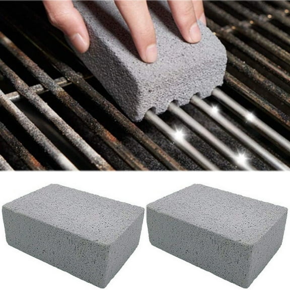 Cheer.US 2Pcs Grill Cleaning Brick Bulk, Pumice Stone Cleaner Tool Cleans and Sanitizes Restaurant Flat Top Grills or Griddles Effectively Without Harsh Chemicals or Abrasives