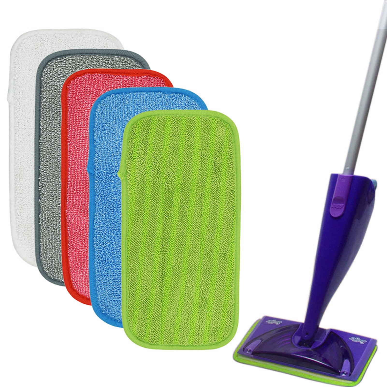 Cheer.US 2Pcs Mop Cloth Soft Washable Effective Replacement Mop Rectangle  Pads Cloth Cleaning Tools for Swiffer WetJet Flat Mop 