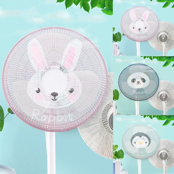 Cheer.US 3 Pcs Fan Cover Cartoon Fan Guard Net Safety Fan Filters Kid Finger Protector Summer Washable Children Finger Safety Fan Cover