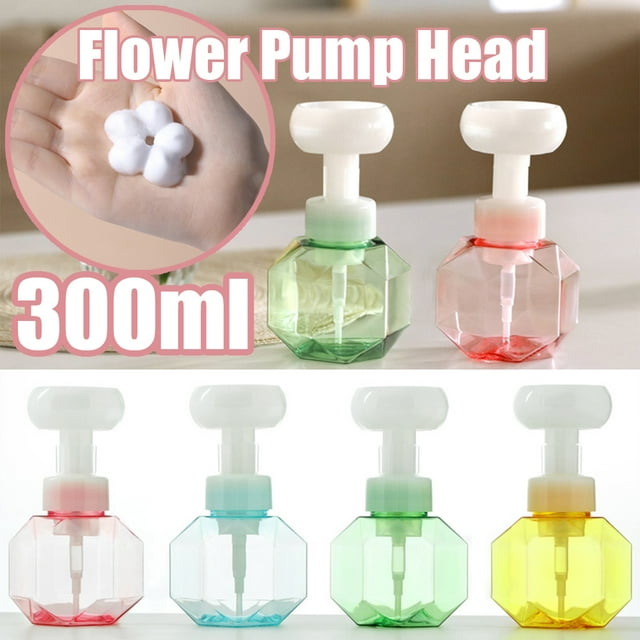 Cheer.US 300ML Flower Stamp Hand Soap Flower Soap Dispenser Flower Shaped Foaming Container Flower Shape Pump Bottle Travel Liquid Soap Dispenser for Travel&nbsp;