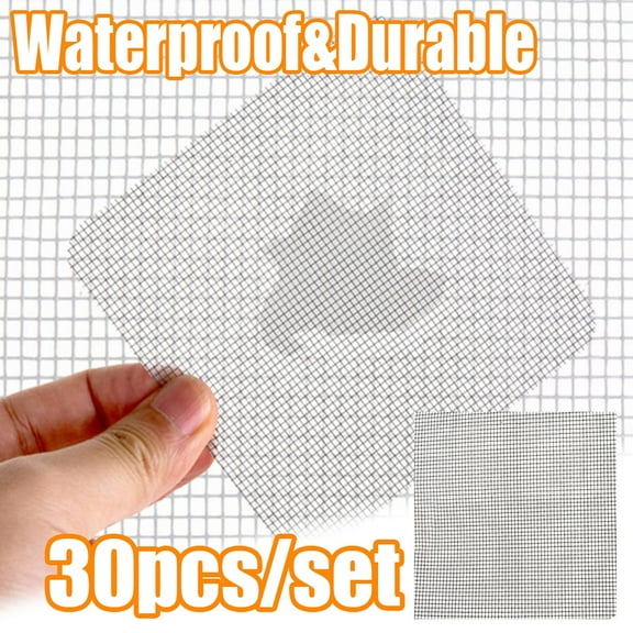 Cheer.US 30Pcs Window Door Screen Repair Tape, Screen Repair Kit Grey, Durable Fiberglass Self-Adhesive Screen Repair Tape for Covering Up Door and Window Screen Holes