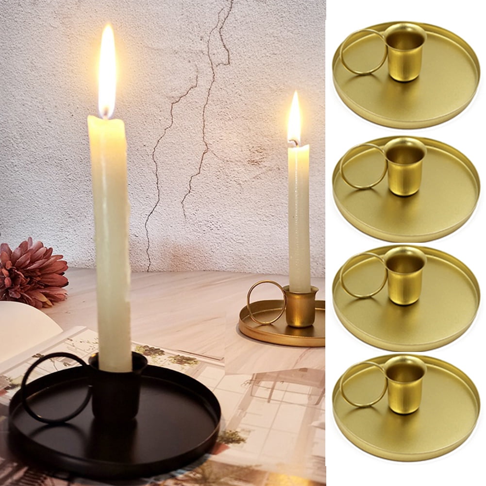 Cheer.US 4 Pcs Candle Holders Black for Taper Candle, Multiple Size ...