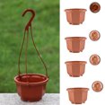 thumbnail image 1 of Cheer.US 4 Pcs Plastic Hanging Flower Plant Pots Chain Basket Planter Holder Round Hanging Fence Railing Wall Planter Plant Container for Outdoor Indoor Plants Home Garden Balcony Decoration, 1 of 7