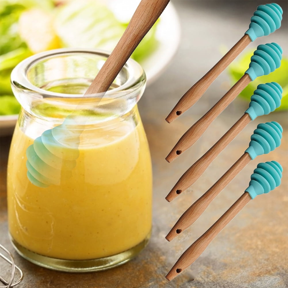Cheer.US 5 Pcs Honey Dipper Honeycomb Wand Stick 1 Inch Honey Spoons ...