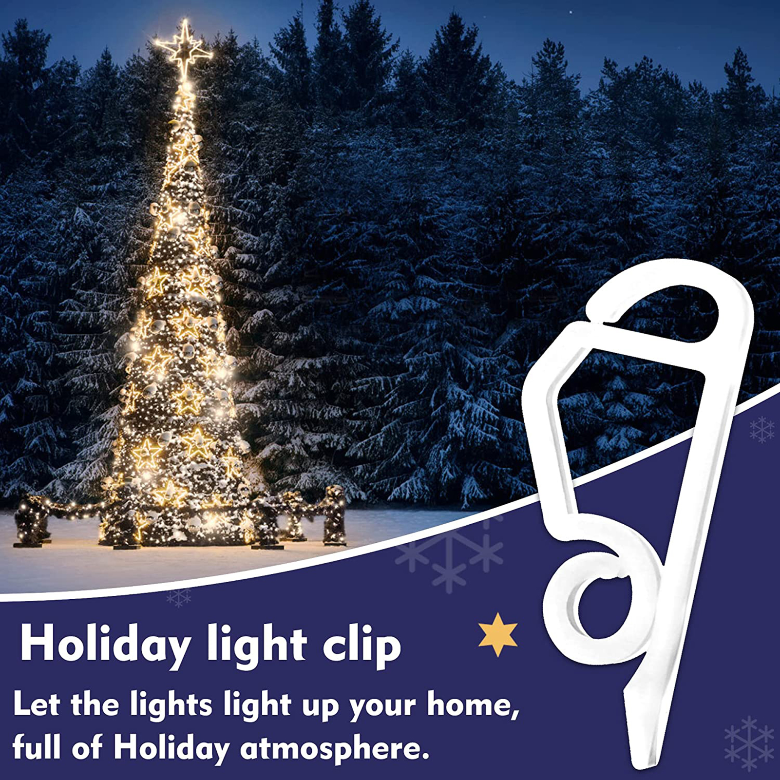 Cheer US 50Pcs Holiday Light Clips Christmas Light Clips, Outdoor Light