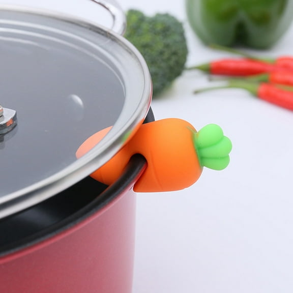 Cheer.US 8 Pcs Spill-proof Lid Lifter for Soup Pot, Silicone Kitchen Tools Lid Stand Heat Resistant Holder Let Steam Release - Creative Cooking Helpers and Color Decoration