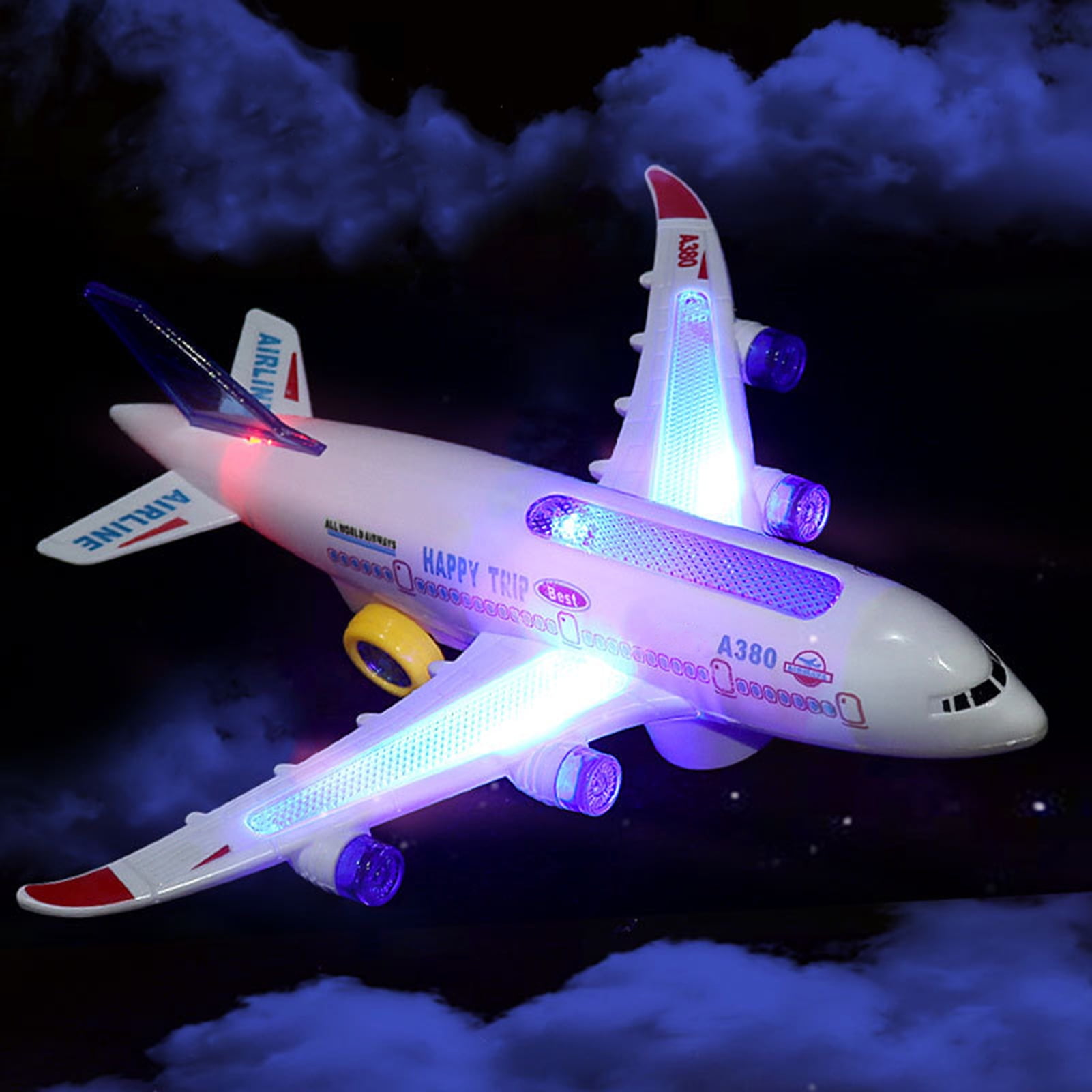 Cheer US Airplane Toys for Kids, Bump and Go Action, Toddler Toy Plane with LED Flashing Lights