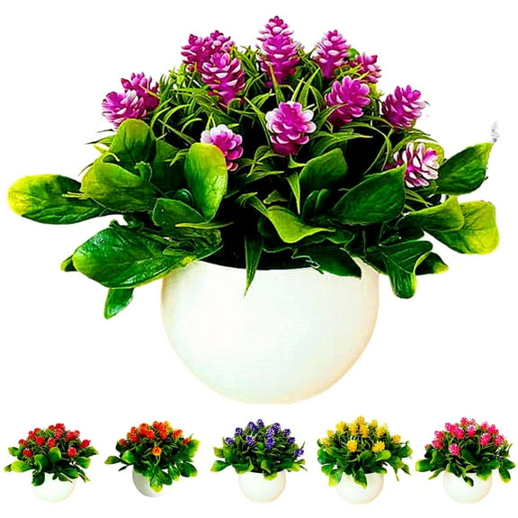 Cheer.US Artificial Flowers in Pot Decor Flower Arrangements 21-Head Pine Cone Plants&nbsp;Flowers Bouquets In Pot Table Centerpieces Holiday Dinning coffee Room Table Kitchen Decoration