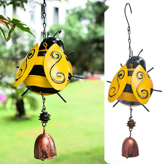 Cheer.US Bee Wind Chimes with Hanging Bell for Outside, Small Sympathy Wind Chimes Outdoor Clearance, Memorial Wind Chimes, Outdoor Decor for Garden, Patio, Yard, Home