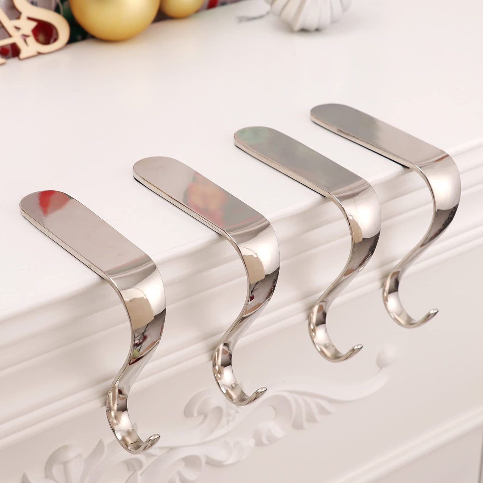 Cheer US Christmas Stocking Holder Mantle Clip Fireplace Hooks Hanger