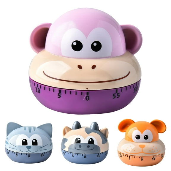 Walbest Cute Cartoon Animal Timers 60 Minutes Mechanical Kitchen Cooking Timer Clock Loud Alarm Counters Mini Size Manual Timer Kitchen Utensil