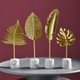 thumbnail image 1 of Cheer.US Golden Monstera Leaf European Tropical Style Leaf Figurine Statue with Base Desktop Decorative Ornaments for Wedding Birthday Hawaiian Party Home - 1.6'', 1 of 7