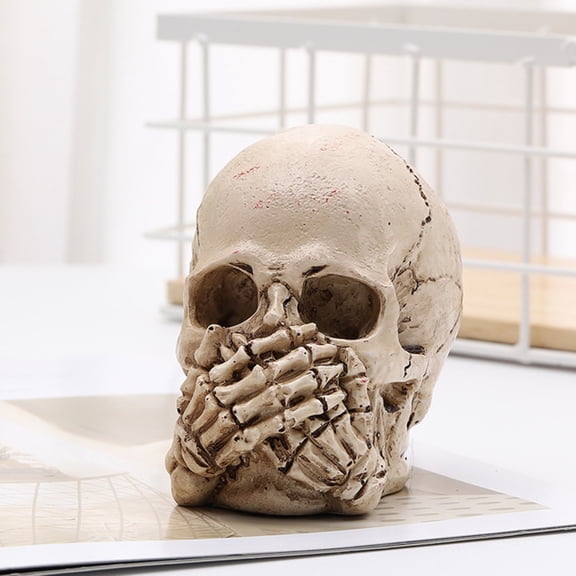 Cheer US LED Skull Statue Light for Halloween Bar Table Decor, Night Light Resin Skull Prop Horror Haunted House Party Ornament Decoration with LED Light Up