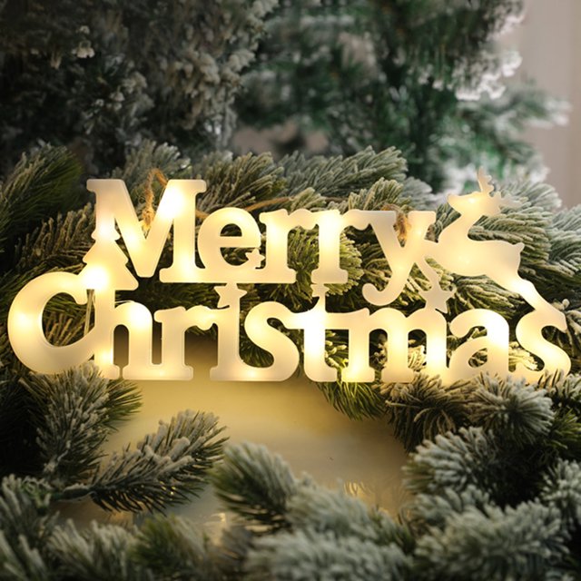 Cheer US Lighted Merry Christmas Sign Christmas Decorations Battery