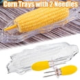 thumbnail image 1 of Cheer.US Plastic Corn Trays Transparent Corn Dishes, Corn Trays with 2 Pcs Corn Holders on the Cob Skewers Transparent Plastic Corn Dishes Corn Holders Cob Dinnerware, 1 of 6