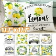 thumbnail image 1 of Cheer.US Summer Lemon Pillow Covers Buffalo Check Summer Outdoor Decorations Farmhouse Throw Pillowcase Linen Cushion Case Home Decor for Spring Summer-18x18 Inches, 1 of 7