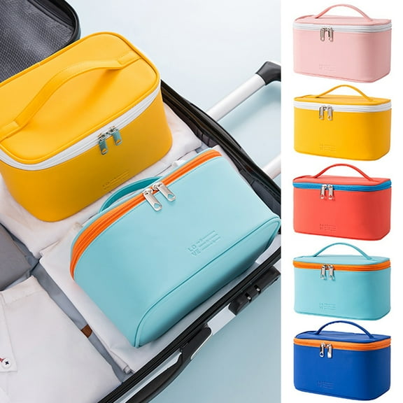 Cheer.US Travel Makeup Bag Large Cosmetic Bag Makeup Case Organizer Toiletry Bag Hanging Travel Makeup Organizer for Full Sized Toiletriesfor Women and Girls-8.66" x 4.72" x 5.51"