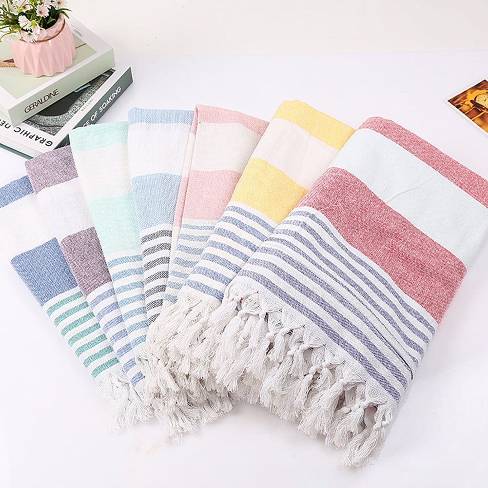 Cheer.US Turkish Beach Bath Towel with Soft Terry Cloth on One Side Luxury Peshtemal for spa Pool Bathroom Sand Free 100 Cotton Blanket Towels Set Gift for Women 70.9 x 39.4 Walmart