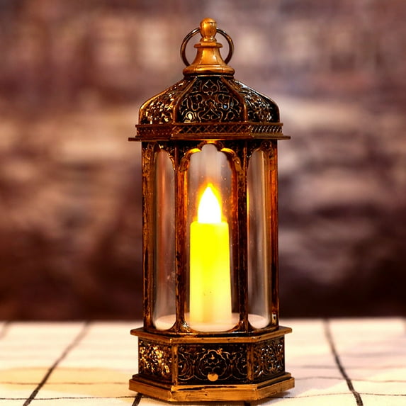 Cheer US Vintage Decorative Lantern with LED Pillar Candle - Outdoor Lantern Waterproof Lanterns Battery Powered Lanterns Decorative Wedding - LED Lantern