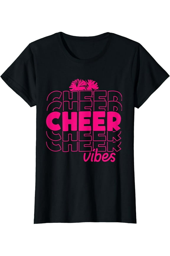 Cheer Vibes Cheerleader Rebel Cheerleading Outfit Girls T-Shirt