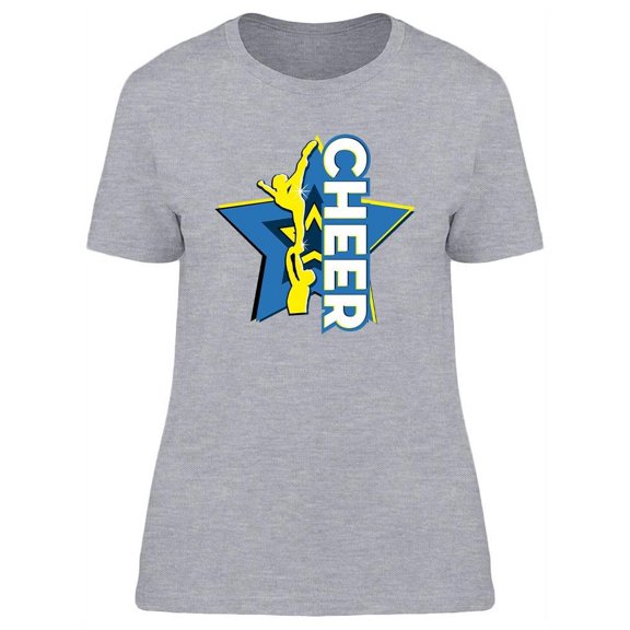 Cheer With Stunt And Star T-Shirt Women -Image by Shutterstock, Female Medium