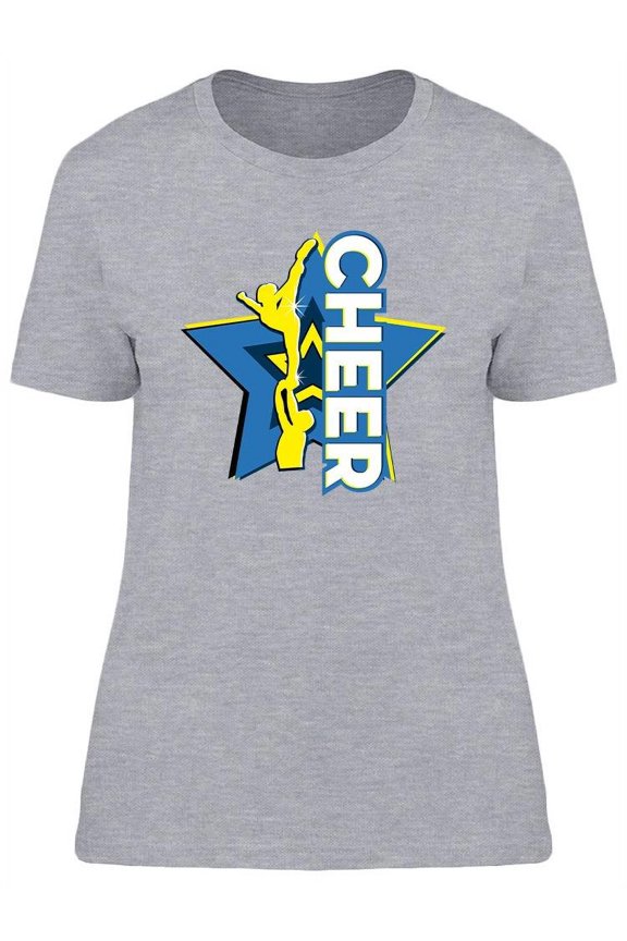 Cheer With Stunt And Star T-Shirt Women -Image by Shutterstock, Female Medium