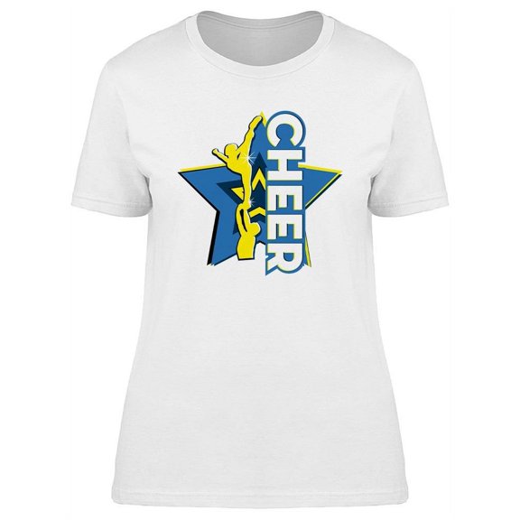 Cheer With Stunt And Star T-Shirt Women -Image by Shutterstock, Female Medium