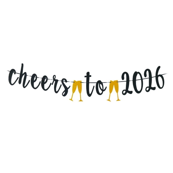 Cheer to 2026 Banner- 2026 New Year's Eve Party Supplies New Year's Eve Decorated Happy New Year Sign