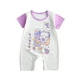 thumbnail image 1 of CheerKidz 1-12M Baby Boys Girls Crawling Clothes Cotton Summer Thin Short-sleeved Jumpsuit for Toddler,Perfect for Comfort and Mobility(Purple#2,1-4 Months), 1 of 3