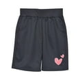 thumbnail image 1 of CheerKidz New Middle-Aged Children's Fashionable Sports Five Quarter Shorts for 3-15 Years Heart Printed Pocket Mid Waist for Active Play(Black,9-11 Years), 1 of 1