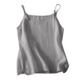 thumbnail image 1 of CheerKidz Adjustable Strap Camisole for Women and V-Neck Imitation Cotton and Linen Tank Top,Summer Fashion ,Casual Breathable Wear(Gray,2XL), 1 of 8