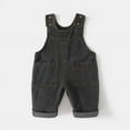 thumbnail image 1 of CheerKidz Baby Boys'Denim Overalls Spring Summer Korean Version Stylish Pants for 0-3 Years Old,Perfect for Cute and Comfortable Everyday Wear(Black,3-6 Months), 1 of 2
