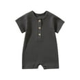 thumbnail image 1 of CheerKidz Baby Girls Boys Short Sleeve Solid Color Romper T-Shirt Jumpsuit for Toddlers,Ideal for Everyday Wear and Easy Dressing 0-24 Months(Dark Gray,3-6 Months), 1 of 4