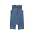 thumbnail image 1 of CheerKidz Baby Girls Boys Sleeveless Solid Color Romper - T-Shirt Jumpsuit for Toddlers,Perfect for Casual Play and Outdoor Activities 0-24 Months(Navy,3-6 Months), 1 of 9