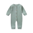 thumbnail image 1 of CheerKidz Baby Long Sleeve Footed Bodysuit 1 Piece Infant Romper Jumpsuit Soft Warm Winter Homewear Newborn Crawling Outfit(Green#2,9-12 Months), 1 of 9