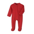 thumbnail image 1 of CheerKidz Baby Long Sleeve Footed Bodysuit 1 Piece Infant Romper Jumpsuit Soft Warm Winter Homewear Newborn Crawling Outfit(Red#3,9-12 Months), 1 of 9