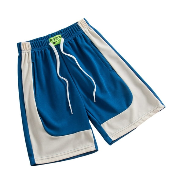 CheerKidz Boys' and Girls' Summer Shorts for 2-12 Years Cropped Sports Shorts and Casual Soft Hot Pants for Beach and Outdoor Activities(Blue,8 Years)