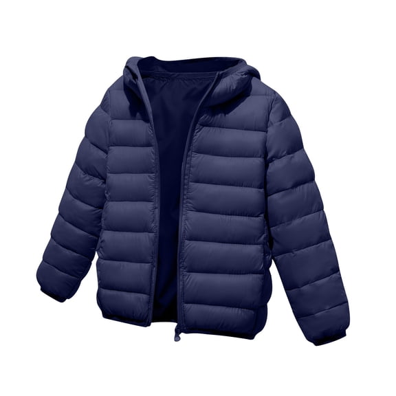 CheerKidz Children Down Jackets Lightweight Winter Coat for Boys Girls Kids Outerwear Warm Hooded Jacket for Cold Weather Daily Casual Wear Holiday Party(Dark Blue#3,10 Years)