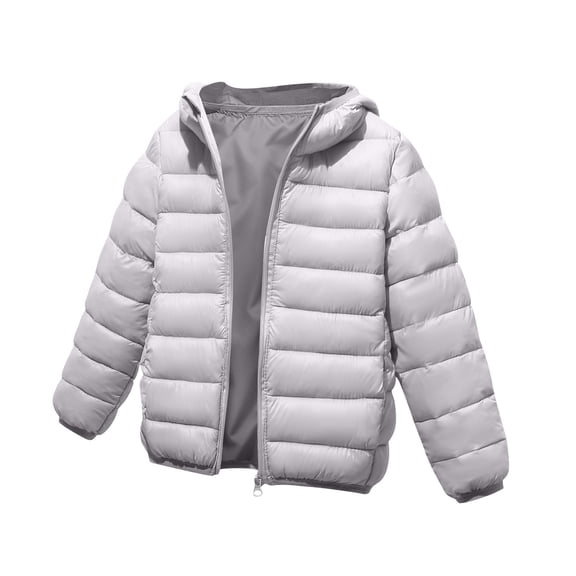 CheerKidz Children Down Jackets Lightweight Winter Coat for Boys Girls Kids Outerwear Warm Hooded Jacket for Cold Weather Daily Casual Wear Holiday Party(Gray#3,4 Years)