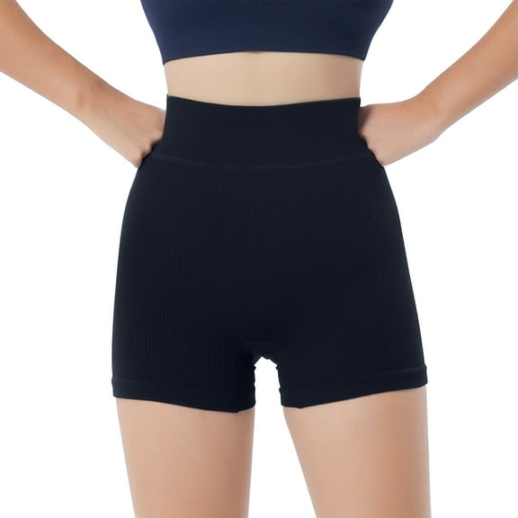 CheerKidz Butt Lifting Leggings for Women Solid Color Elastic High Waisted Abdominal Exercise Yoga Pants Seamless Fitness Leggings(Black,L)